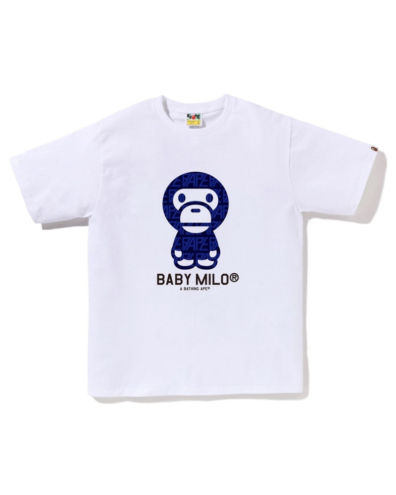 T Shirts Bape Logo Monogram Baby Milo Blanche Homme | ZLI-39902382